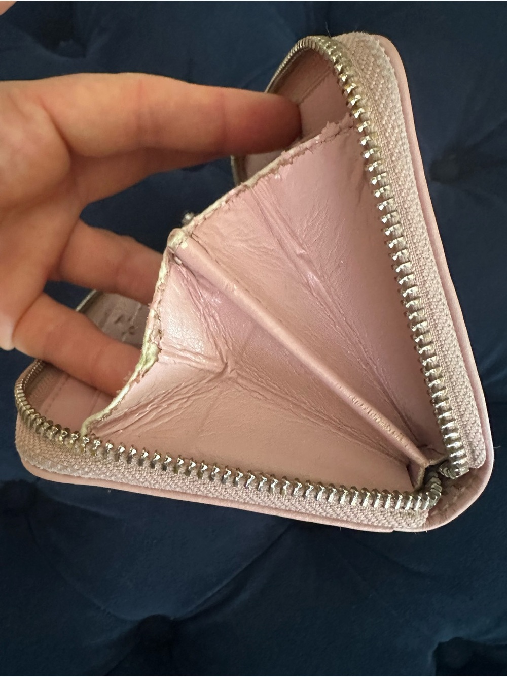 Coach Tan Signature Canvas Wallet with Pink Trim - Picture 3 of 10